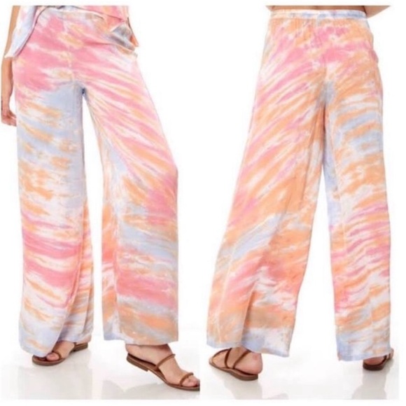 Young Fabulous & Broke Aiko Tie-Dye Wide Leg Pants Resort Boho Size M NWT - Picture 4 of 15